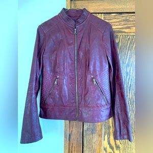 Faux leather maroon Guess jacket